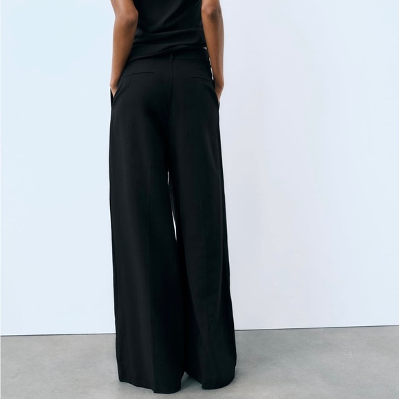 NWOT - Zara black linen blend full length pants - Picture 3 of 8